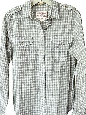 Filson Women’s Cotton Plaid Button Down Shirt Blue White Size M